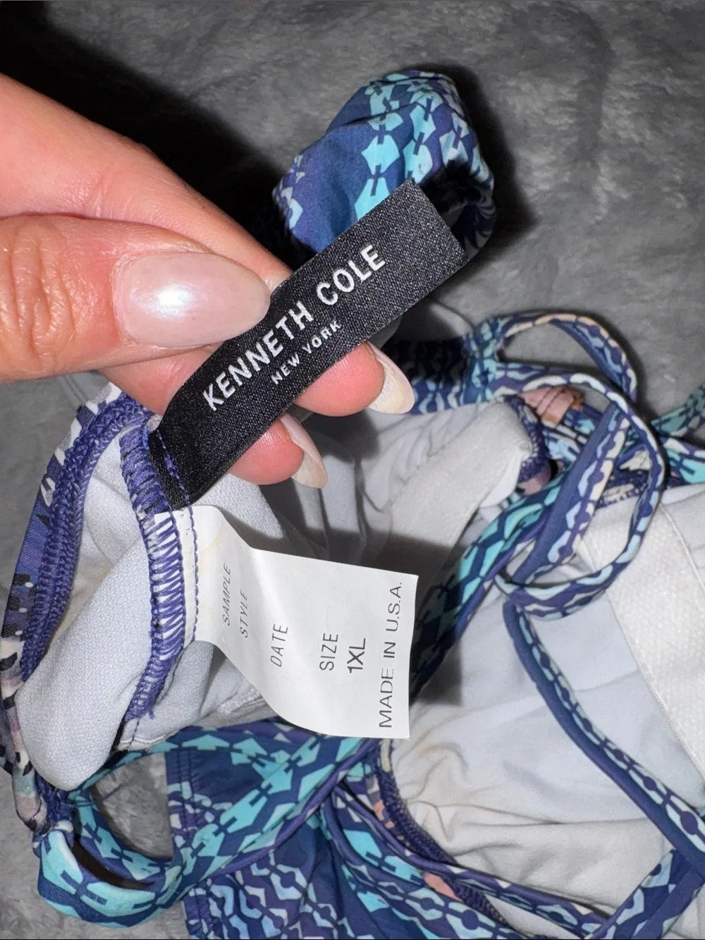 Kenneth Cole Striped Multi-Color One-Piece Swimsuit
